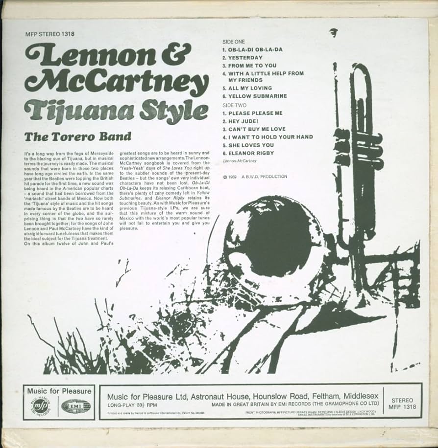 lennon & mccartney tijuana style LP: TORERO BAND: Amazon.fr
